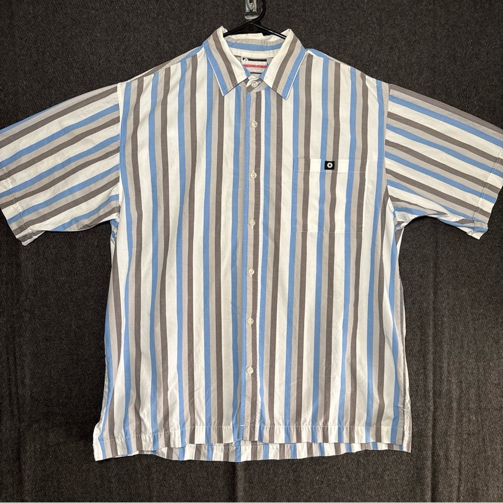 South‎ Pole Men’s striped button-up shirt Short Sleeve Vintage Skater Y2k Retro